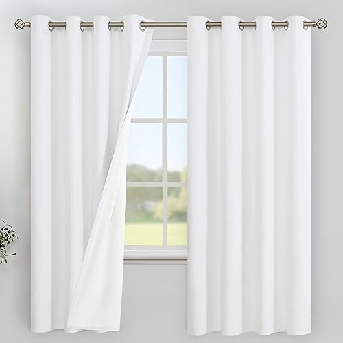 Miniatura 37 de YoungsTex Cortinas 100% opacas de lino natural de 84 pulgadas de largo para dormitorio, cortinas con aislamiento térmico con ojales, oscurecimiento