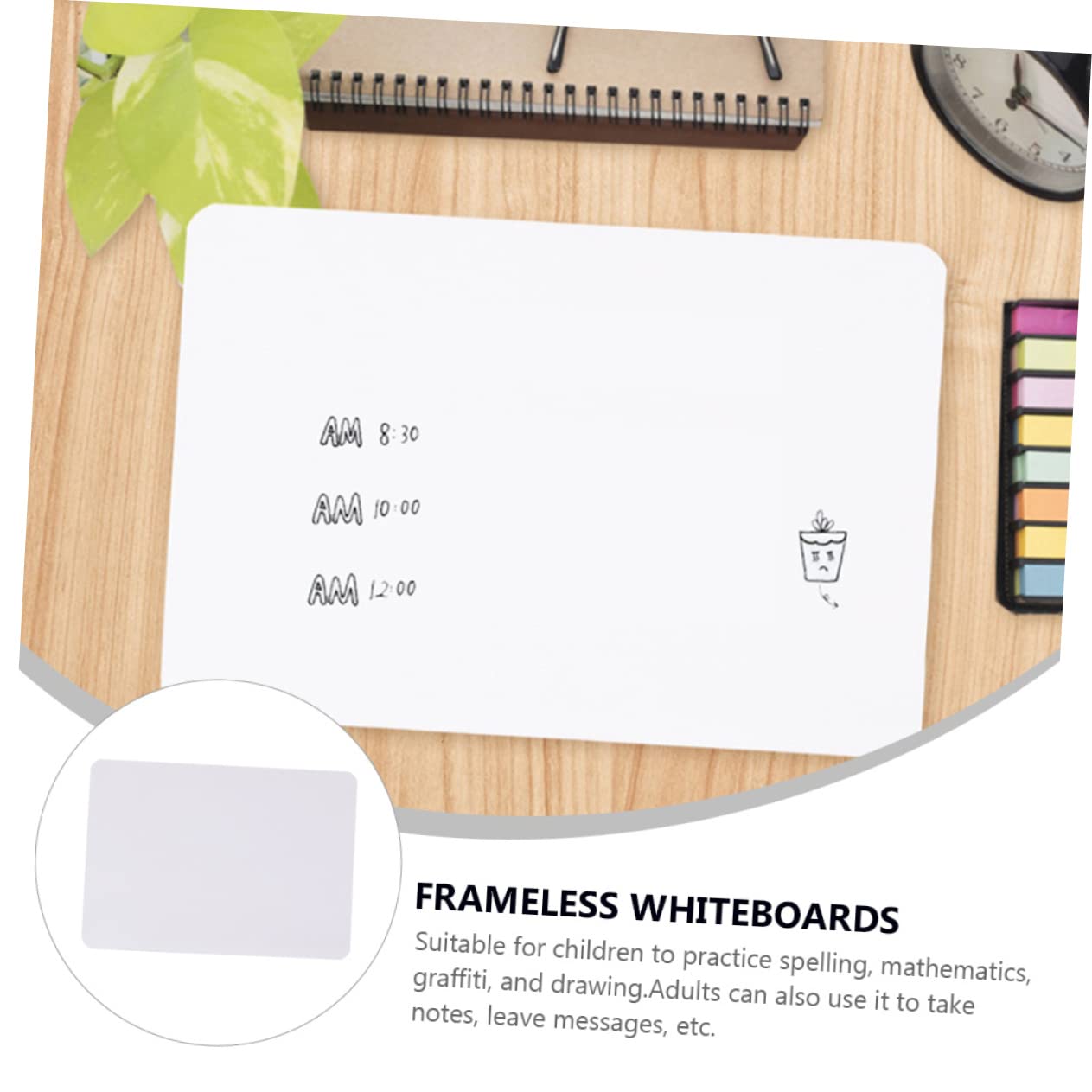 Tableau Blanc Effaçable à Sec sans Cadre en Bois 5 Pièces
