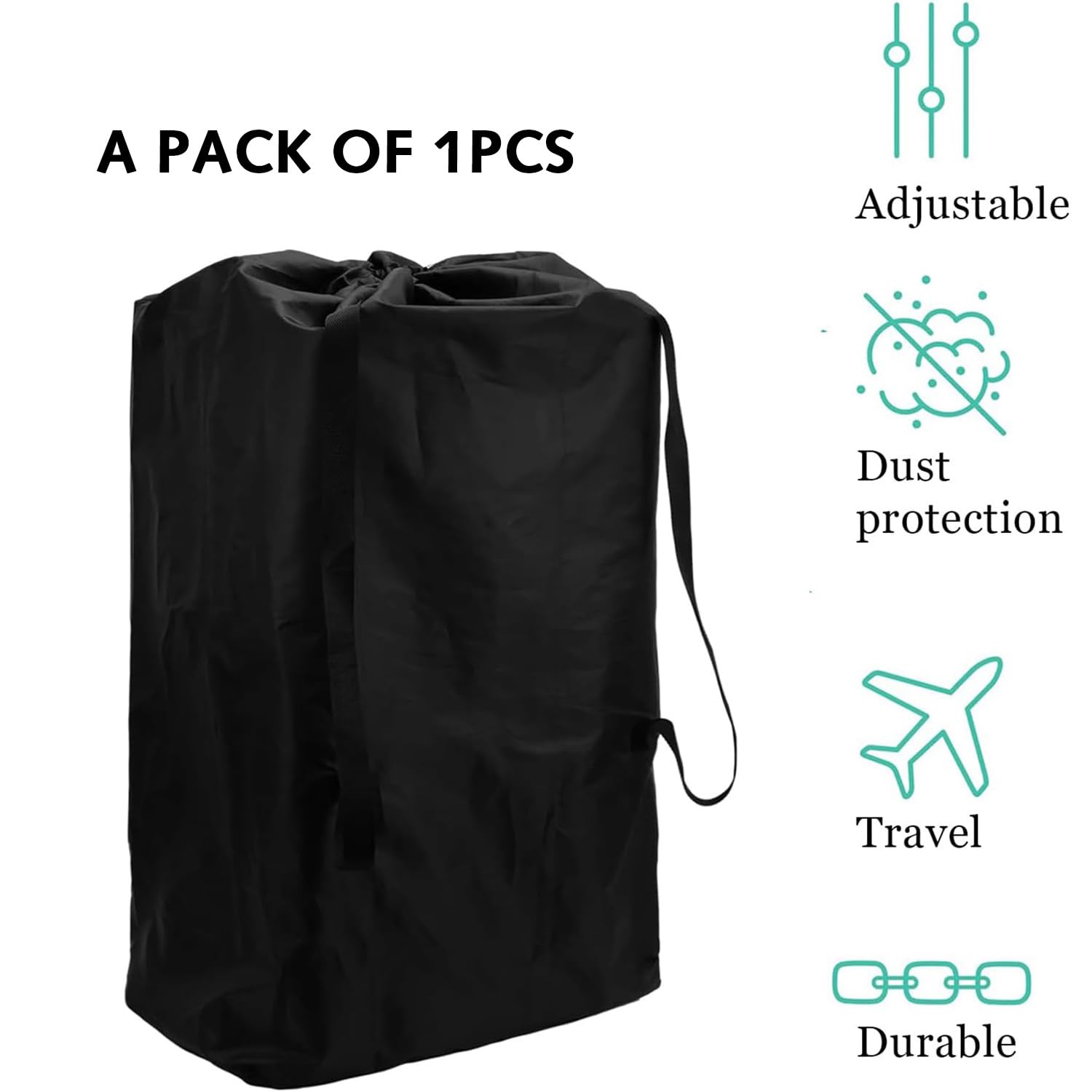 Ezranova Bolsa de viaje impermeable para cochecito de bebé, color negro, gran capacidad