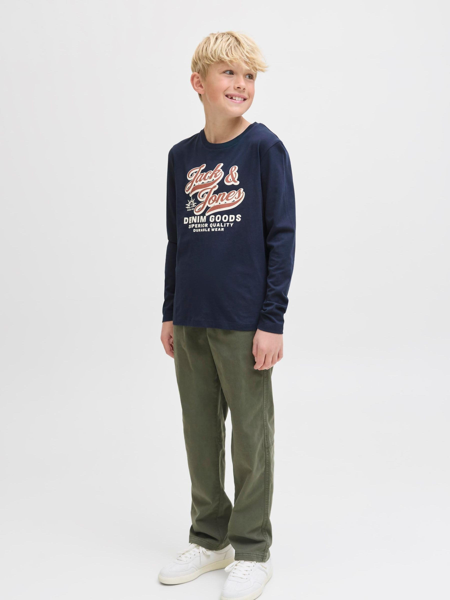 JACK & JONES Jjelogo Tee Ls O-NEC 2 Col Aw25 Noos JNR Jjelogo T-Shirt Ls O-NEC 2 Col Aw25 Noos JNR Homme (Lot de 1)