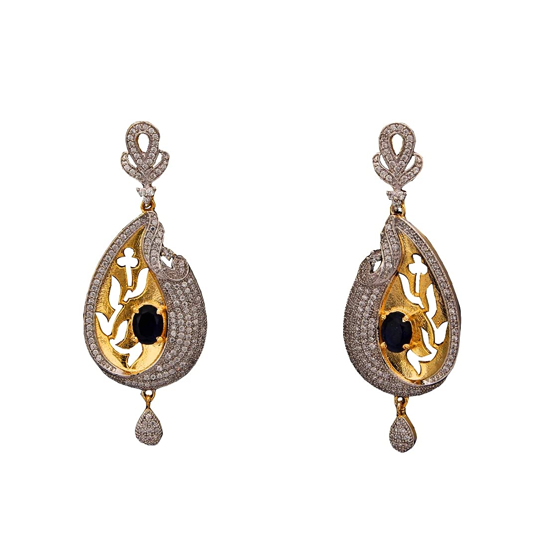 Pendientes largos colgantes de lágrima CZ para bodas y eventos especiales de gala 4
