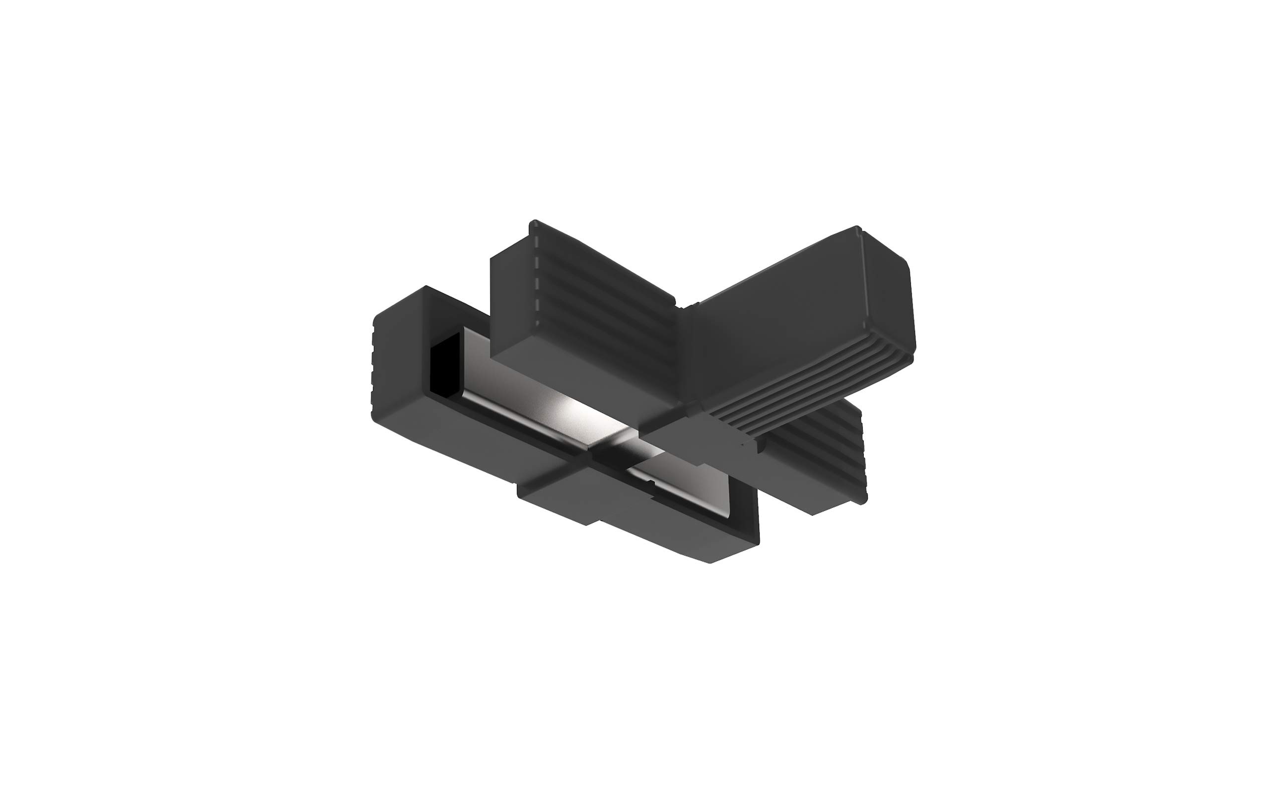 Conectores para tubos cuadrados (en T) - 2 unidades / 30,00 x 30,00 (mm) (Con ALMA de Acero)