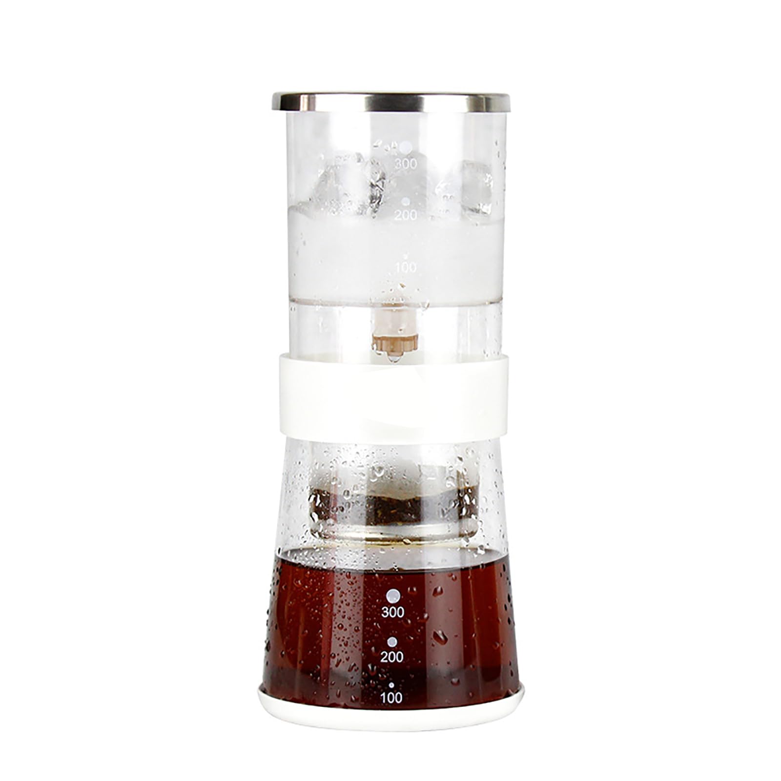 Cafetière à froid 400ml avec goutteur réglable pour infusion de 2 à 4 tasses à la maison