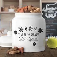 Personalized Life is Short, Give Them Treats Cookie Jar Custom Ceramic Gift