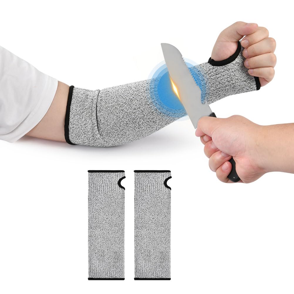 flintronic Maniche Resistenti al Taglio, 2pz(45CM) | Protettive Antitaglio Livello 5, Per Giardinaggio, Taglio Metalli, Riparazioni, Cucina, Toelettatura Animali Domestici