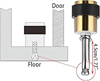 Vista 4 de Sumnacon Tope de puerta de piso, paquete de 3 topes de puerta de acero inoxidable sólido con parachoques de goma, tope de puerta de seguridad