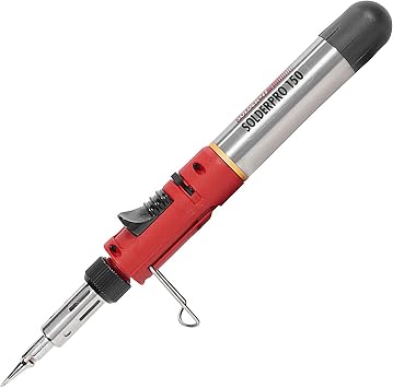 Solder-It SolderPro-150 PRO-150 Butane Soldering Iron | Cordless and Portable Soldering Gun | Multi-Function Butane Heat Gun | Home Improvement Tools, Auto Repair, and Soldering Kit Essential