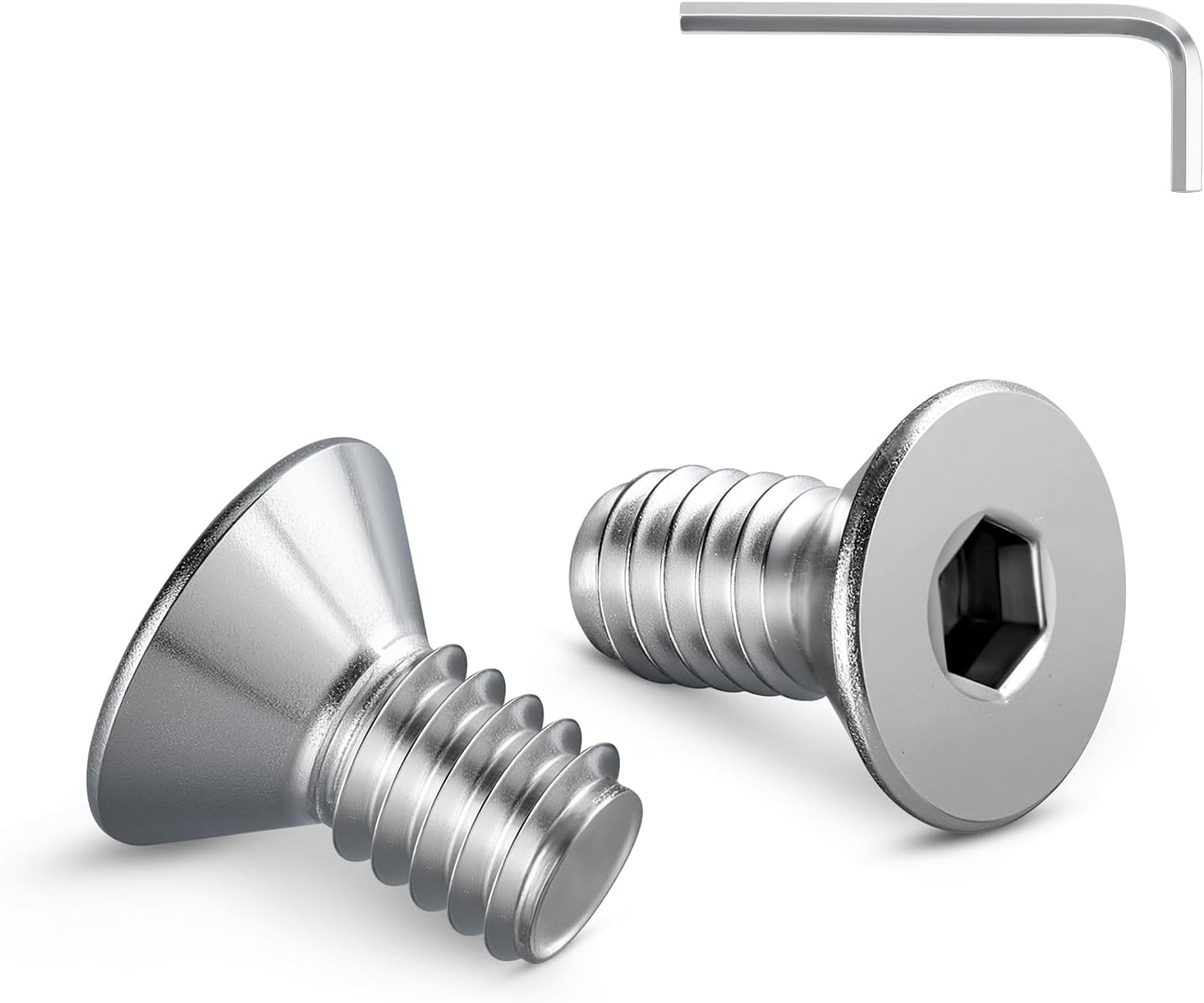 #4-40 Screws, 100Pcs #4-40 x 1/4 Inch Flat Head Socket Cap Machine Screws, 304 Stainless Steel 18-8 Countersunk Bolts, Full Thread (with Hex Spanner)