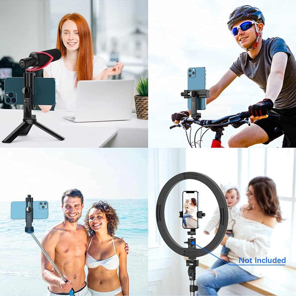 Best Yoozon Cell Phone Tripod Mount Adapter with Remote, Phone Holder for Tripod Monopod with Cold Shoe & 1/4” Screw,360°Adjustable Smartphone Tripod Mount for iPhone 13 12 Pro Max Mini, Galaxy S21 S20 etc Discount Yoozon Cell Phone Tripod Mount Adapter with Remote, Phone Holder for Tripod Monopod with Cold Shoe & 1/4” Screw,360°Adjustable Smartphone Tripod Mount for iPhone 13 12 Pro Max Mini, Galaxy S21 S20 etc
