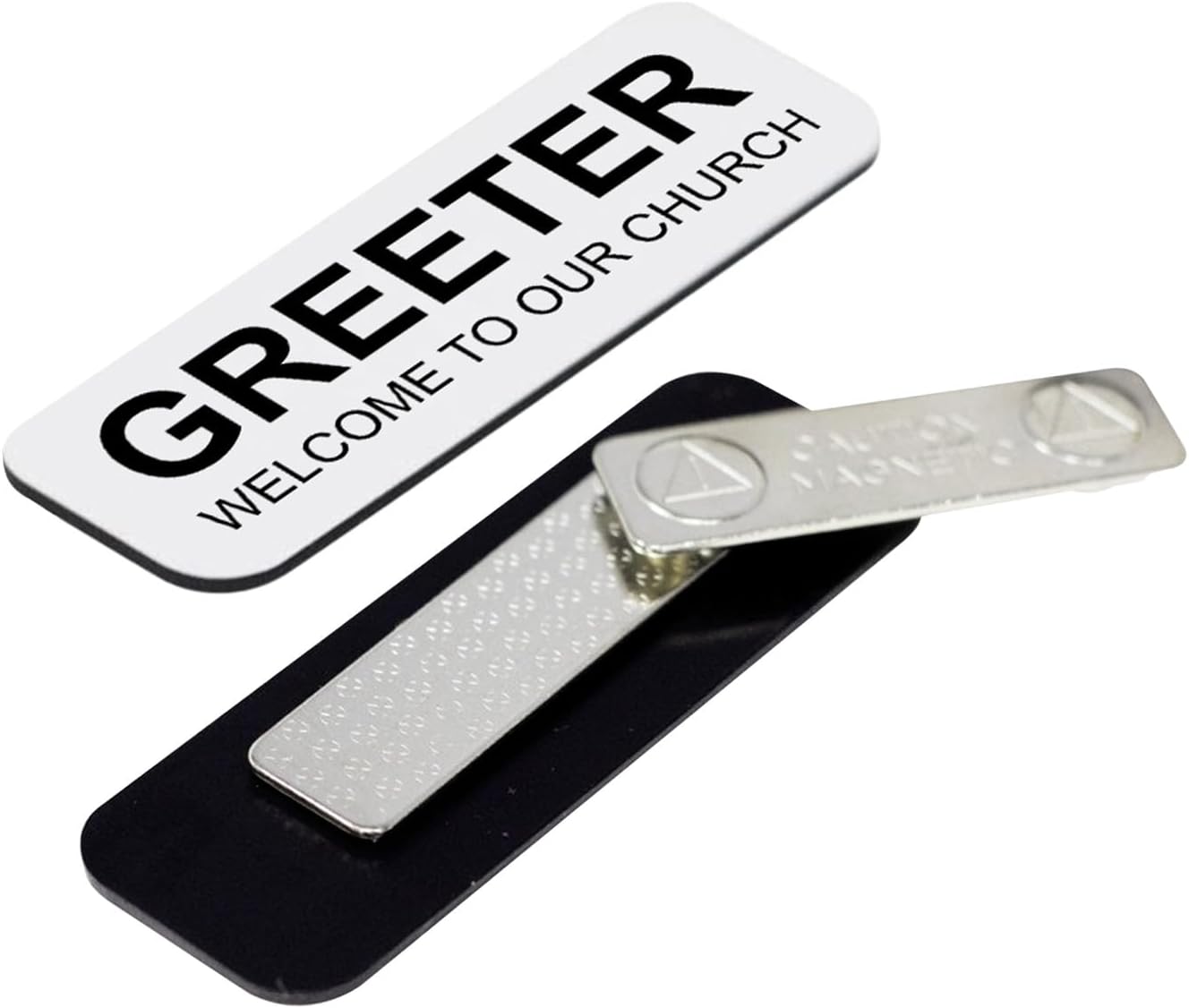 Greeter Welcome to Our Church 1 x 3 Name Tag, White (10 Pack)