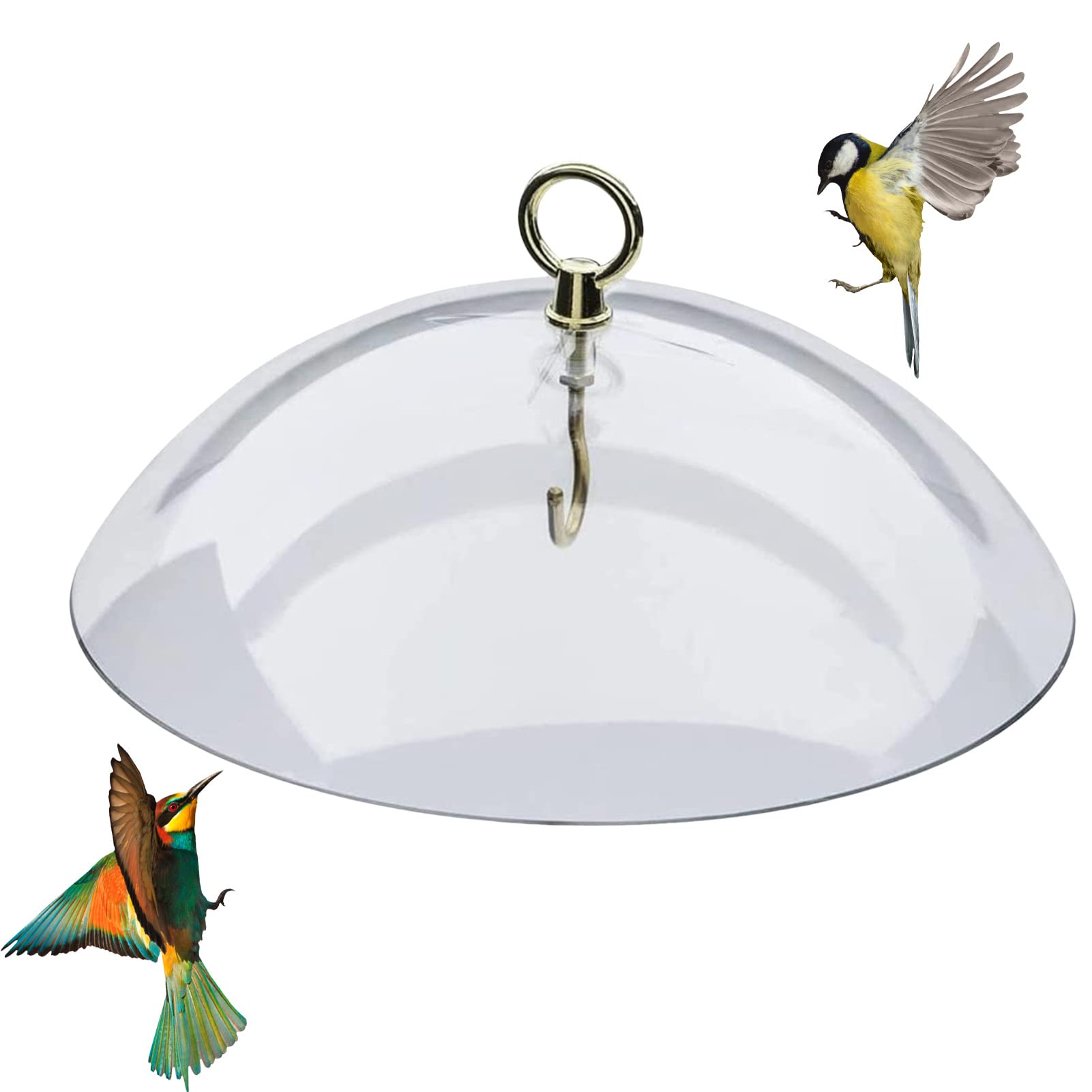 Arrovarp 26cm / 10 Inch Bird Feeder Protective Dome - Squirrel Baffle Protects Bird Stands? Clear Squirrel Baffle Feeder Rain Guard Bird Feeder Accessory
