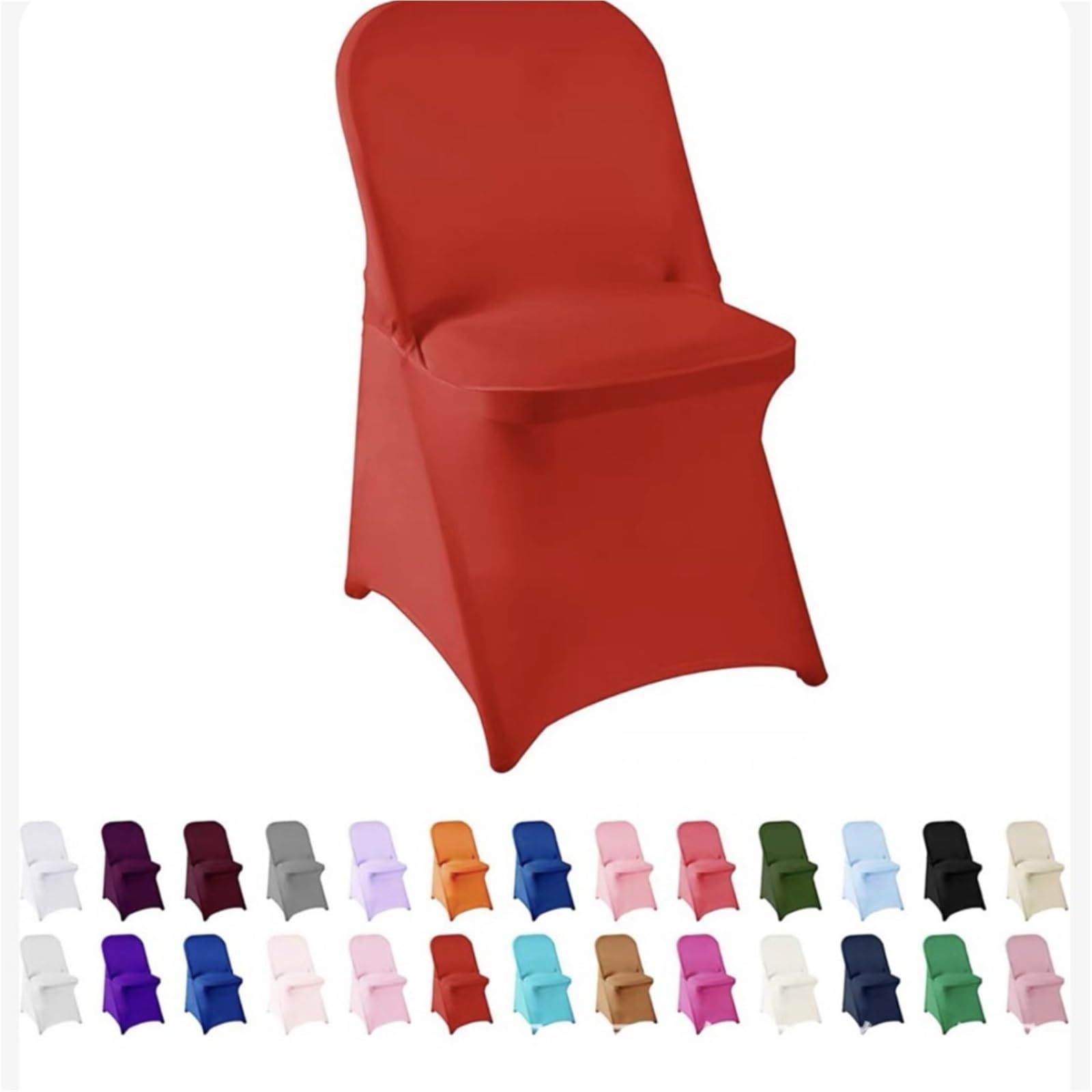 PBTMCD 50 Pcs Stretch Wedding Chair Covers With Skirt, Elastic Slipcovers For Banquets Hotels Parties Dinners(3#)