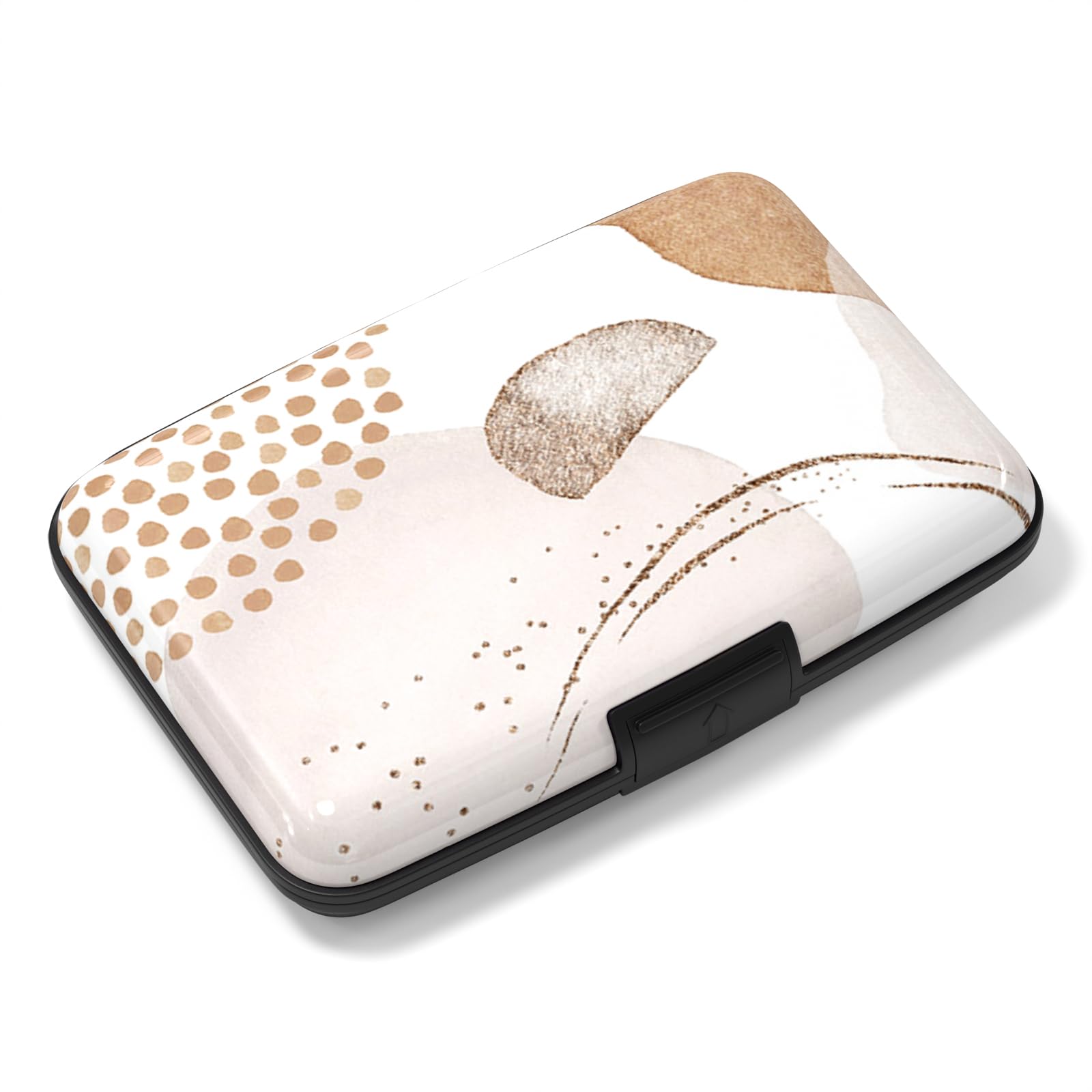 Rimilak Aluminuml Credit Card Holder, Mini Credit Card Wallet RFID Blocking Slim Metal Hard Case for Women Men, Modern Art