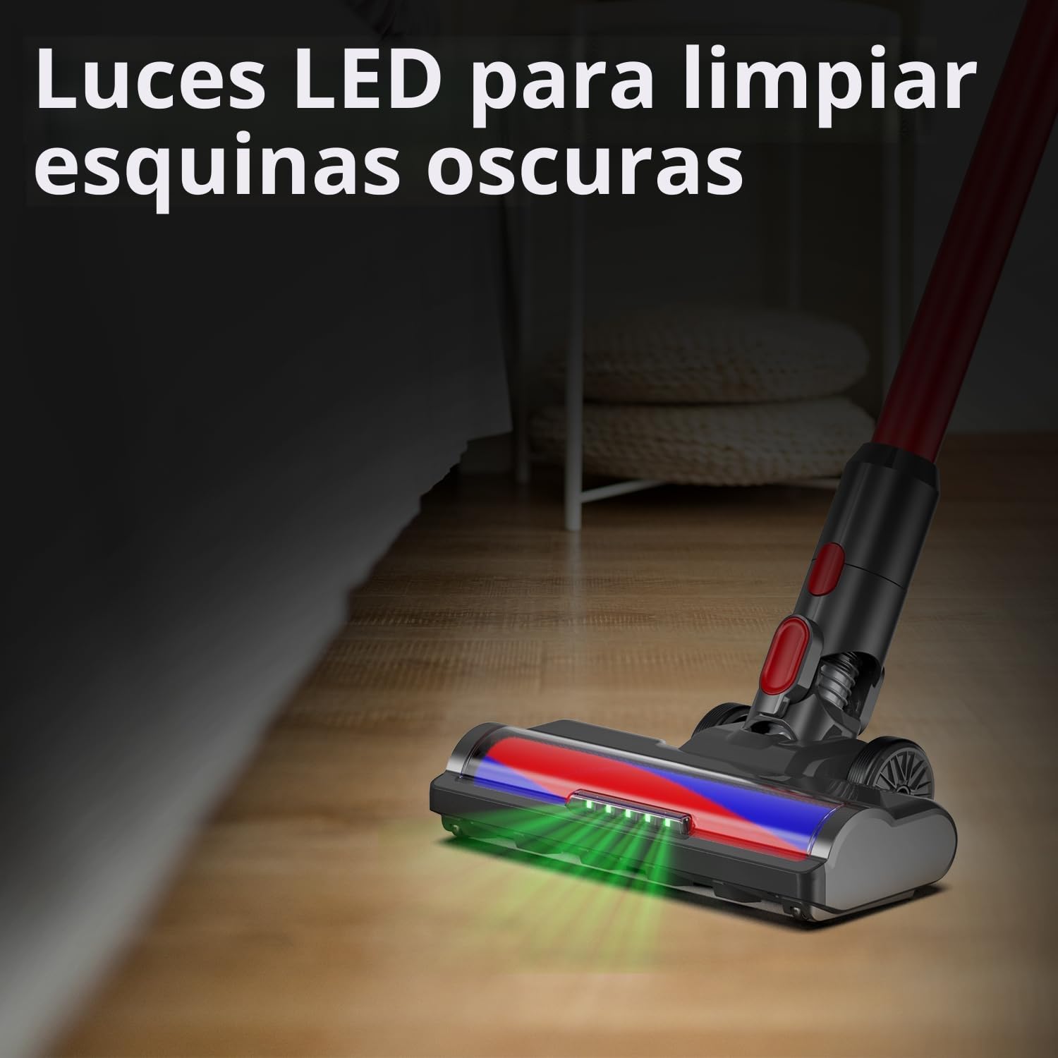 Cepillo con rodillo suave para Dyson V7 V8 V10 V11 V15, pieza de repuesto para boquilla de suelo, cepillo de repuesto con rodillo suave, luces frontales para suelos duros como parquet, suelos de