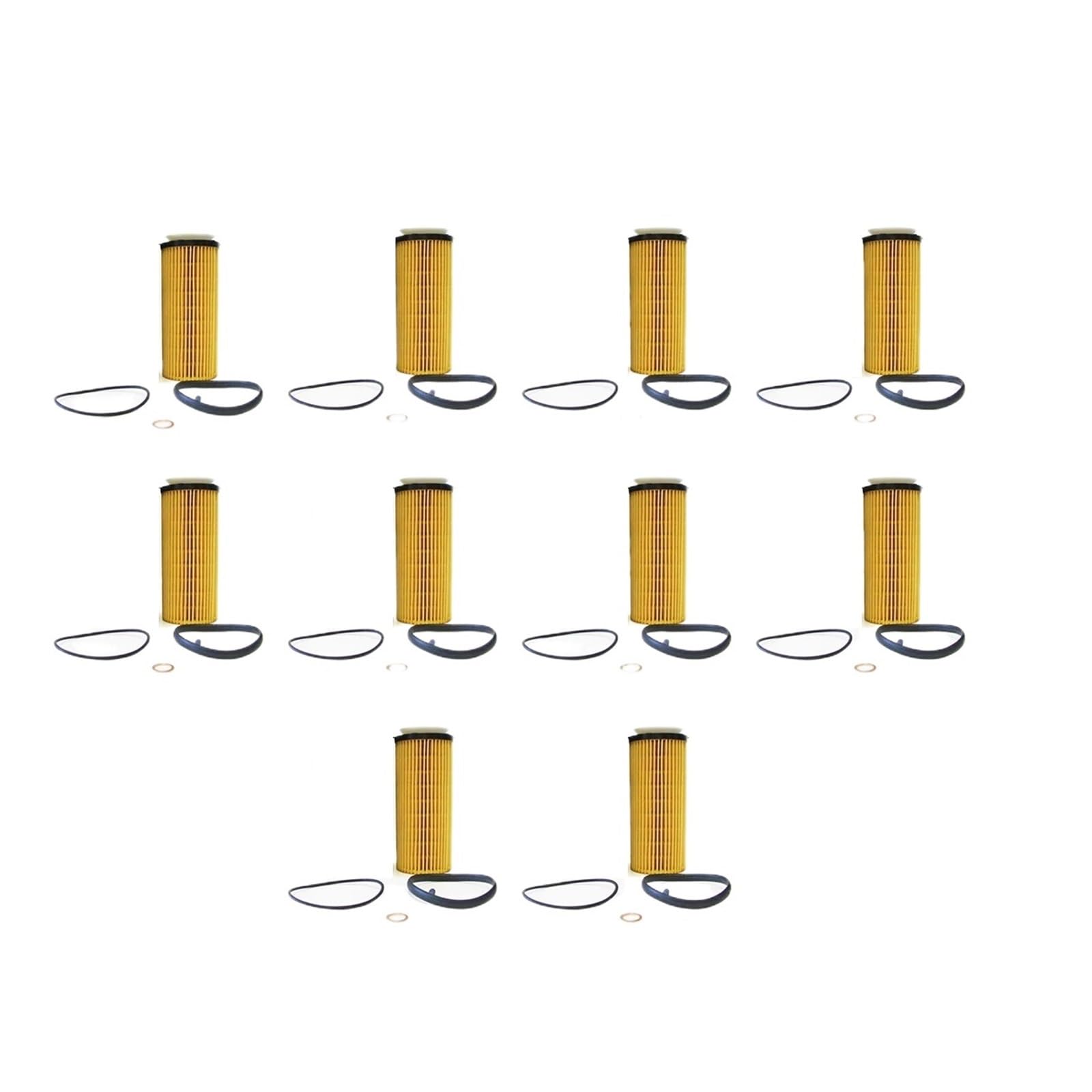 10 filtros de aceite 11427808443 Compatible Con BMW X6, 3, 5 y 7 series E90, E92, E93 y E91 (2008-2013)
