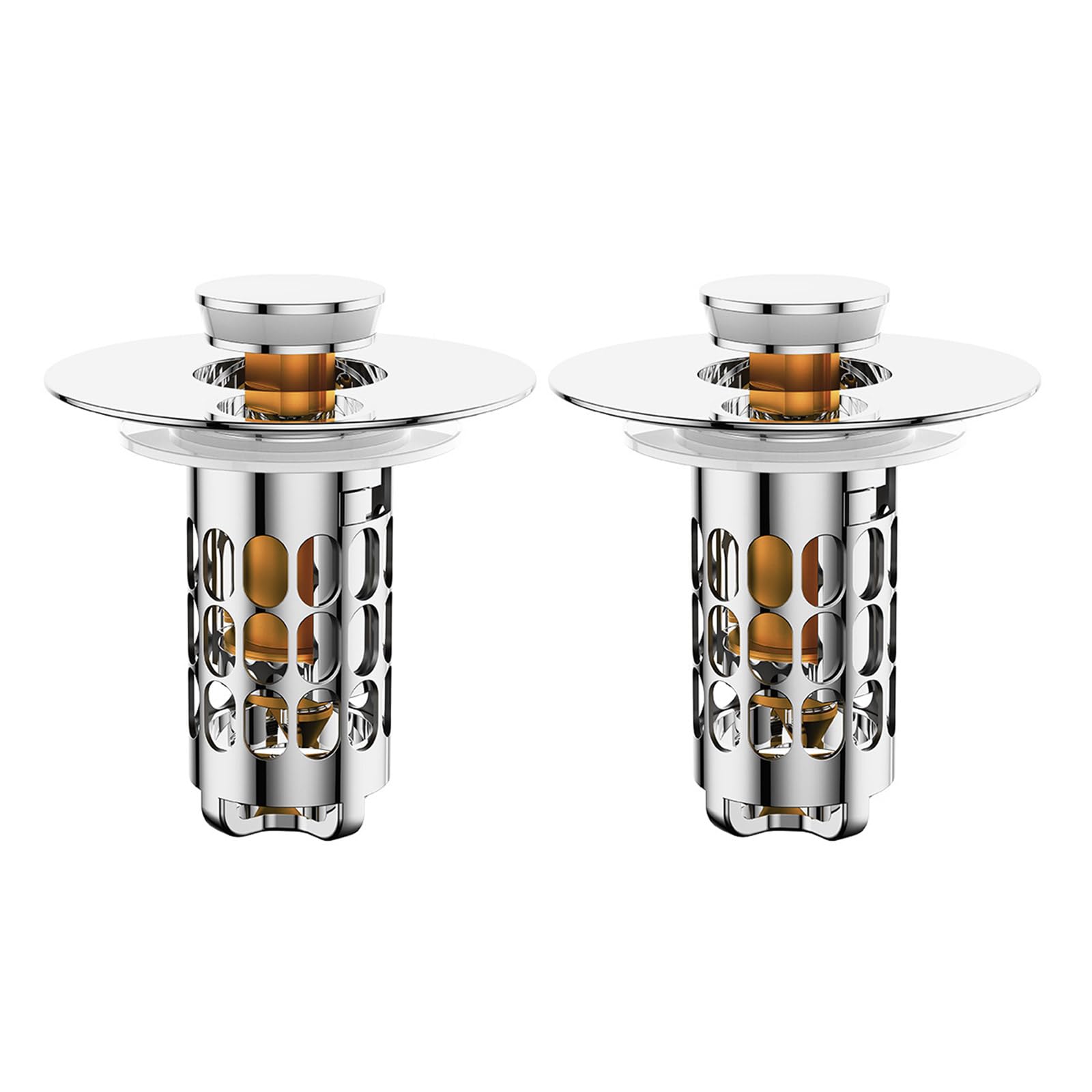 Anticlogging Drain Filter Sink Plug Wash Basins Drain Stoppers Push Type Bounce Cores Sinks Drains Strainer Stoppers Bathroom Strainer