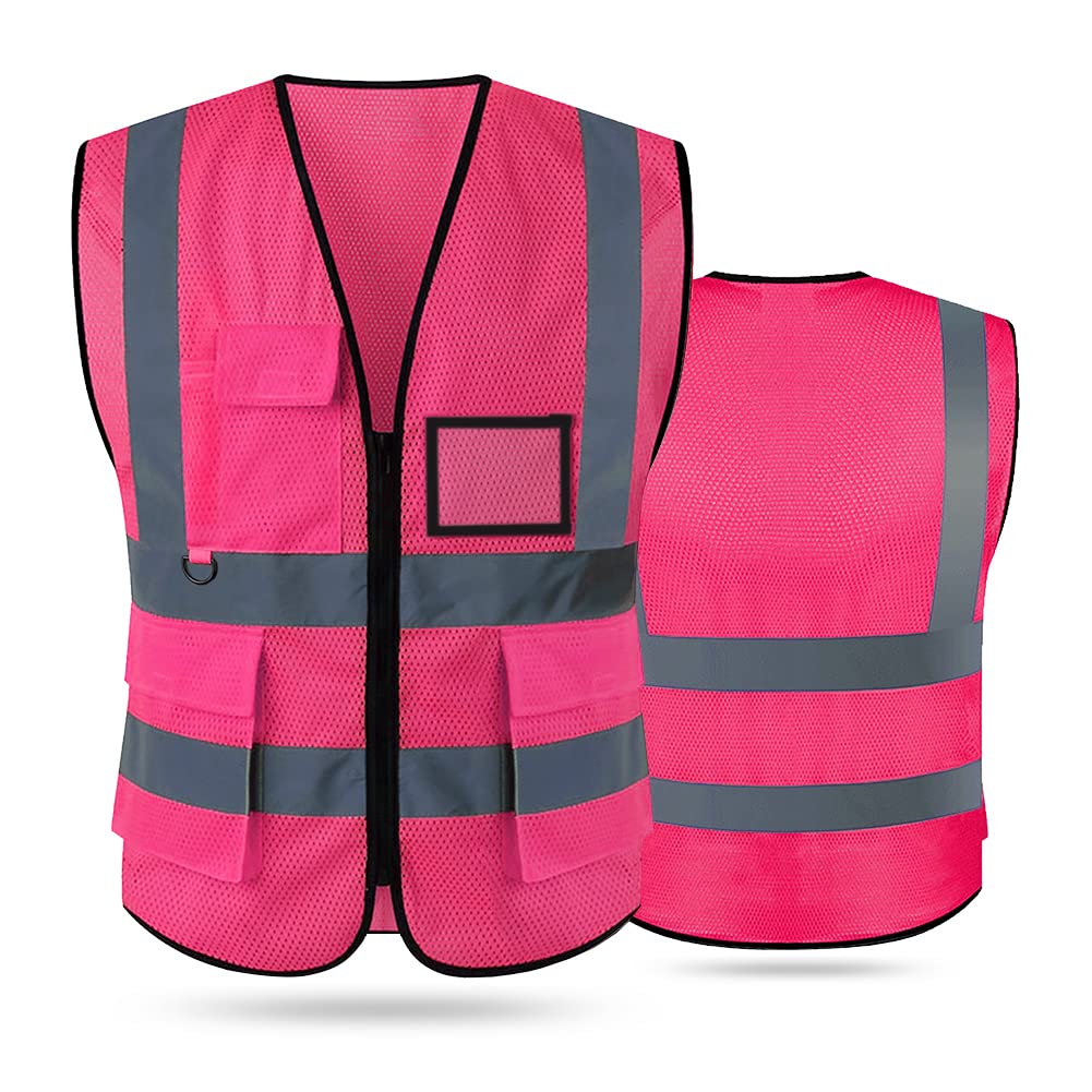 Tydon Guardian Reflective Safety Vest for Women Men High Visibility Security With Pocket Zipper Front Meet ANSI/ISEA Standard