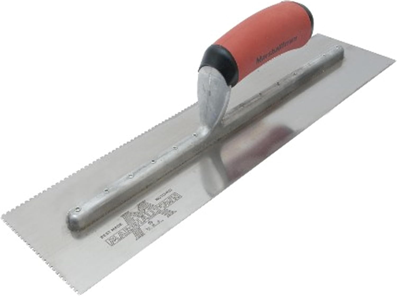 Marshalltown 16" x 4" Notched Trowels, U-Shaped Notch Shape, 2.5mm Z-Notch Size, 1.5mm X-Notch Size, 1.5mm Y-Notch Size, Two-Sided, Made in The USA, 644SD