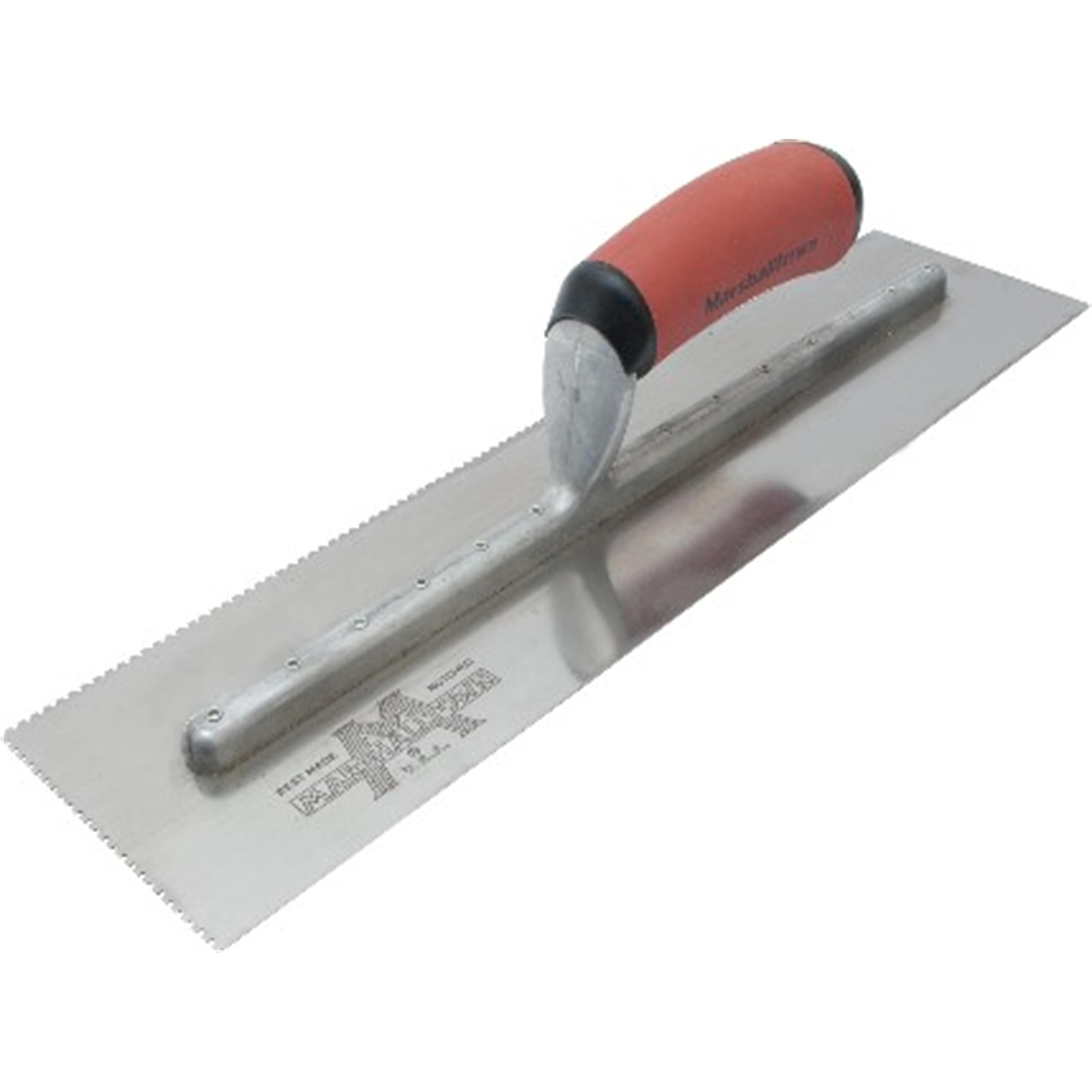 Marshalltown 16" x 4" Notched Trowels, U-Shaped Notch Shape, 2.5mm Z-Notch Size, 1.5mm X-Notch Size, 1.5mm Y-Notch Size, Two-Sided, Made in The USA,