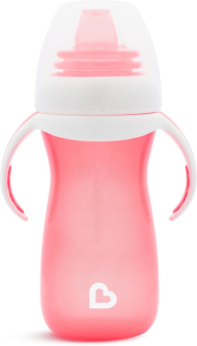 Gentle Transition Baby Sippy Cup, Baby's First Sippy - Helps Babies & Toddlers Transitioning from Bottles to Cups, Spill Proof, 9 Months & Up, 10 Ounce, Pink