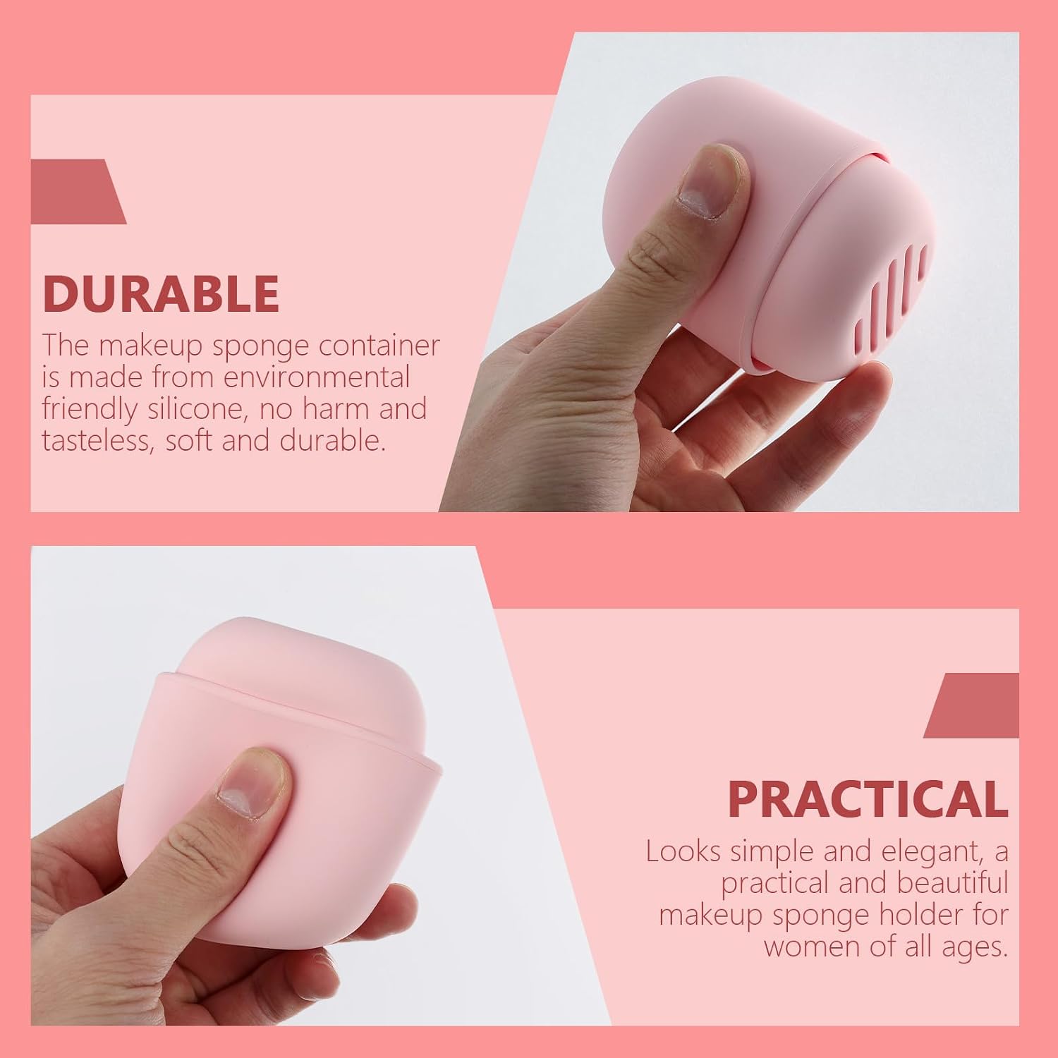 Makeup Sponge Case Silicone Holder Dustproof Makeup Puff Container Portable Cosmetics Sponge Travel Box Storage for Bathroom Accessories image 5