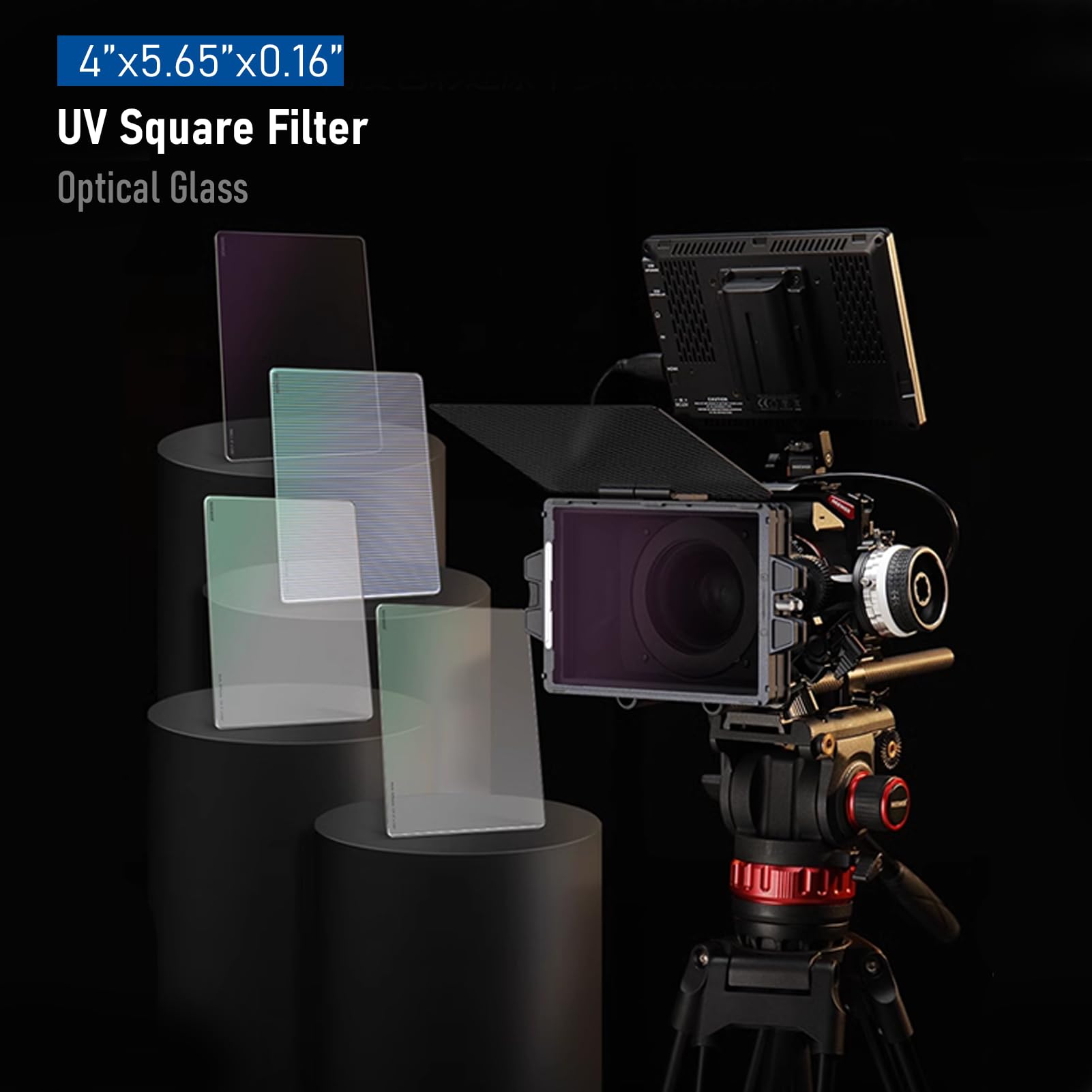 4 X 5,65 Zoll Matte Box Quadratischer UV-Filter, Mehrfach Beschichteter Kino-Neutraldichtefilter, HD-Kinoschutzfilter aus Optischem Glas, Kompatibel mit und Anderen