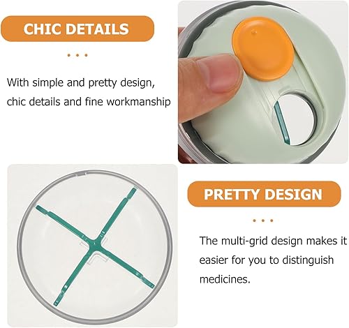 Miniatura 9 de Organizador semanal de píldoras, estuche portátil, caja de 7 días, mini organizador de medicamentos, caja de vitaminas para viajes, vitaminas,