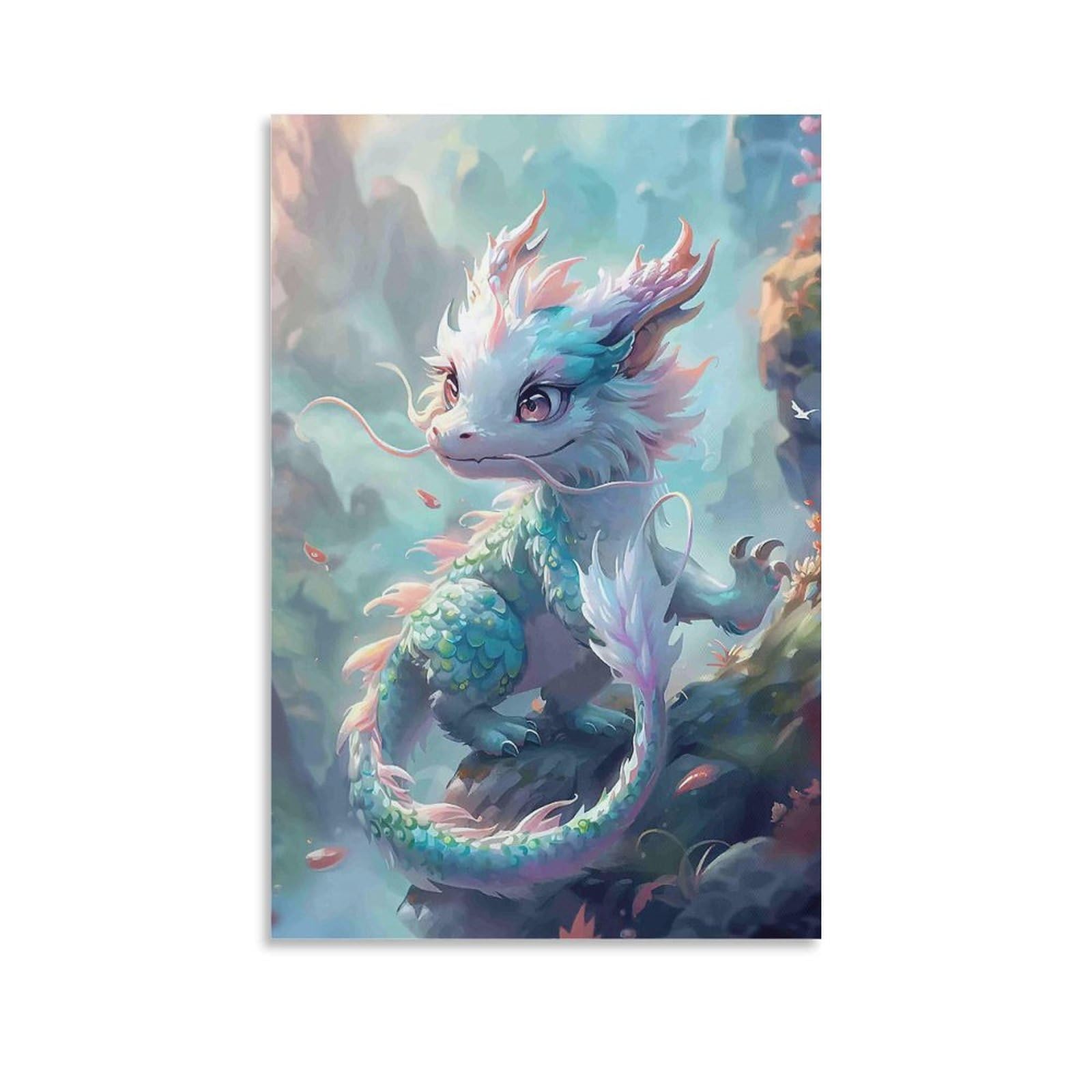 DHBANEIOK Fantasy Dragon Art_2_1 Poster Artwork Canvas Prints Picture Modern Wall Art Picture Wall Hanging for Bathroom Wall Decor 16x24inch(40x60cm)