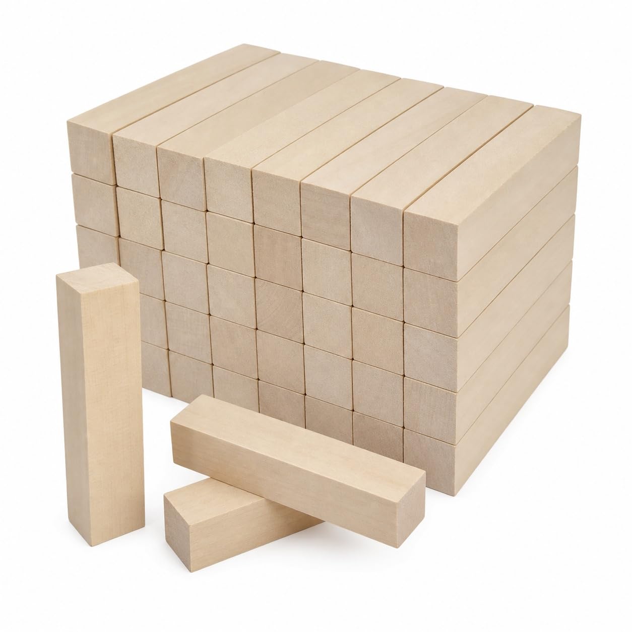 Basswood Carving Blocks - 40 Unfinished Wood Cubes -9