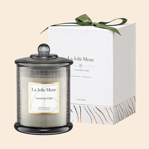 Miniatura 8 de LA Jolie Muse Vela de lavanda, velas perfumadas de lavanda lila, velas de lujo de regalo con caja de regalo, vela relajante de aromaterapia, regalos