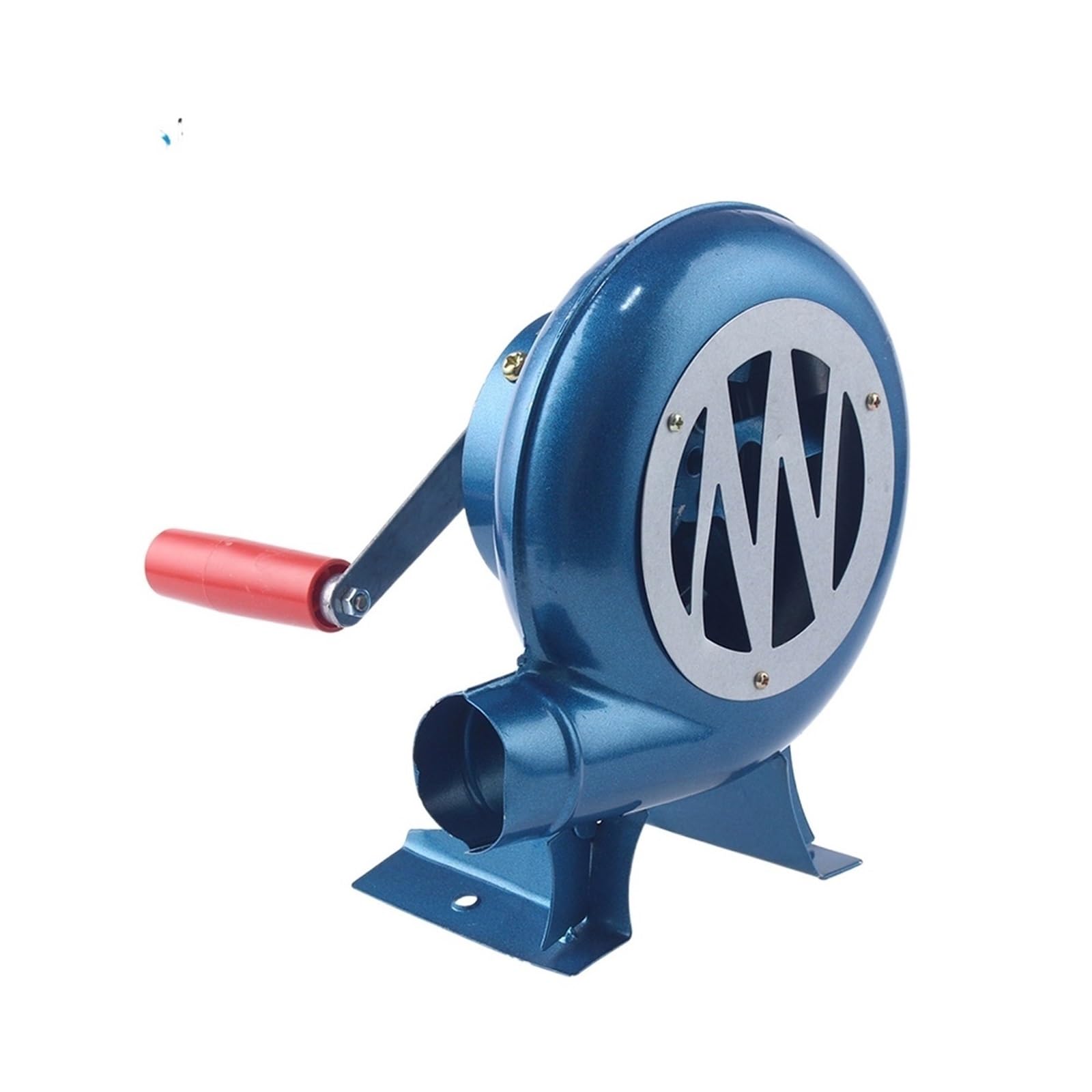 wentylator dmuchawy, 1 szt. 120 w metalowy przemysłowy zewnętrzny grill | żelazo przekładnia ręczna korba dmuchawa, ręczny wentylator ręczny dmuchawa do ognia wentylator do popcornu niebieski model