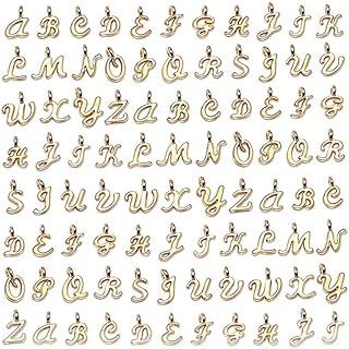 SYOSI 104 Pcs Gold Letter Charms