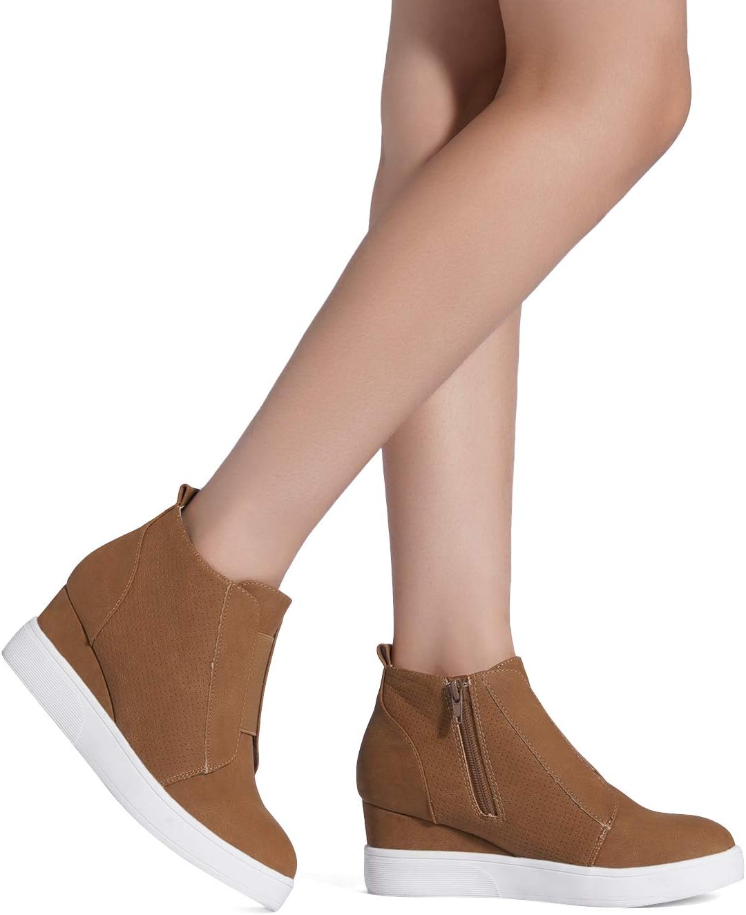 DREAM PAIRS Women’s Platform Wedge Sneakers Ankle Booties - Image 7