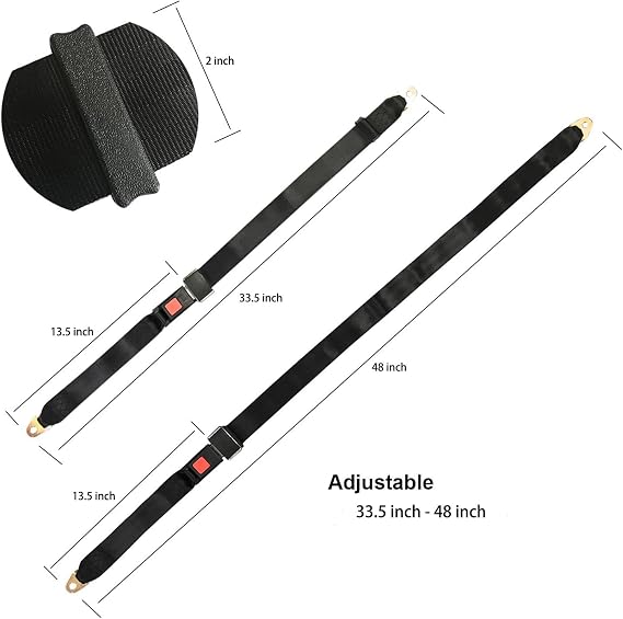2 Point Adjustable Single Seat Safety Belt Harness fits Go Kart ATV UTV Quad Club Golf Cart Buggie Taotao Sunl Roketa (1)