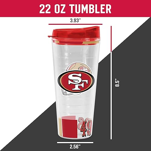 Miniatura 43 de Rico Industries NFL - Vaso clásico de fútbol americano de doble pared, 16 oz o 20 onzas, tapa W