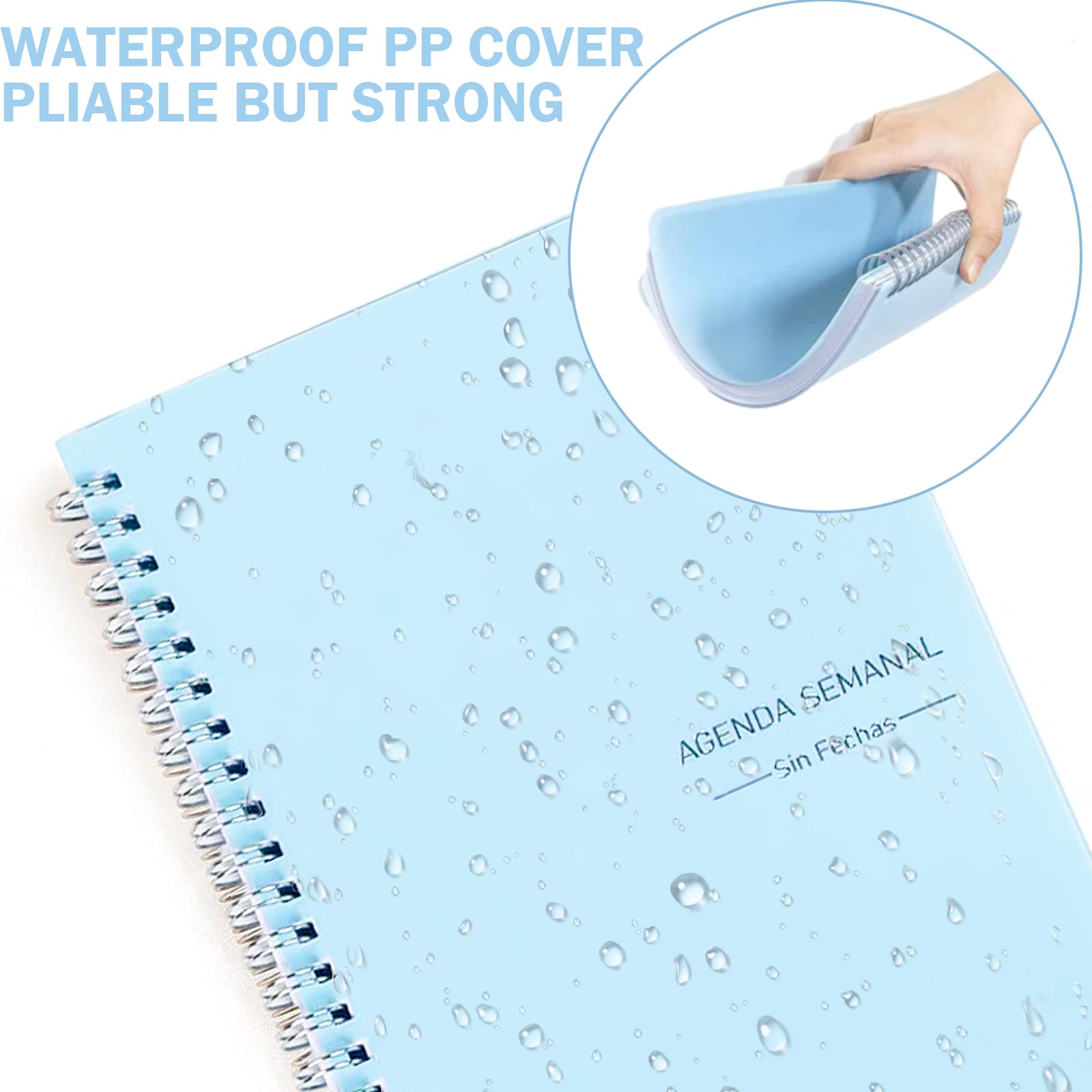 Weekly Planner Semainier A5 Spirale Non Daté - Agenda 52 Semaines Rose Avec Liste Tâches, Objectifs Et Autocollants