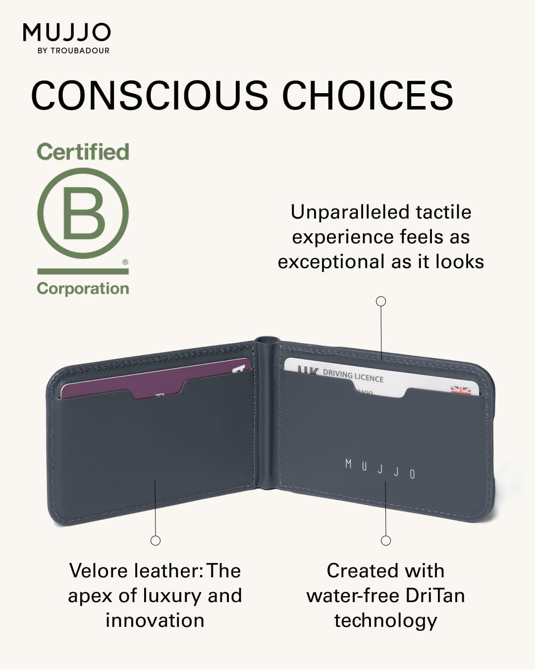 Mujjo Magsafe Compatible Leather Wallet Stand - Basalt Blue