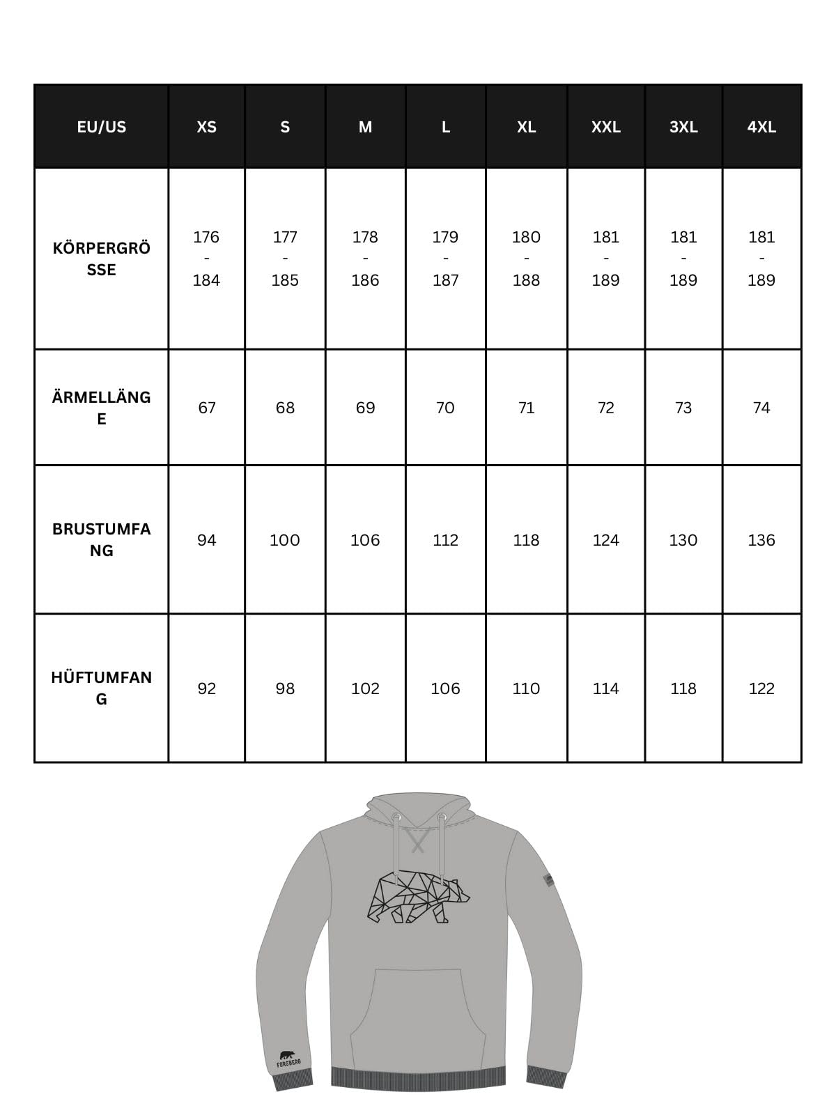 FORSBERG Pettarson Hoodie mit Bärenlogo für Freizeit und Handwerk