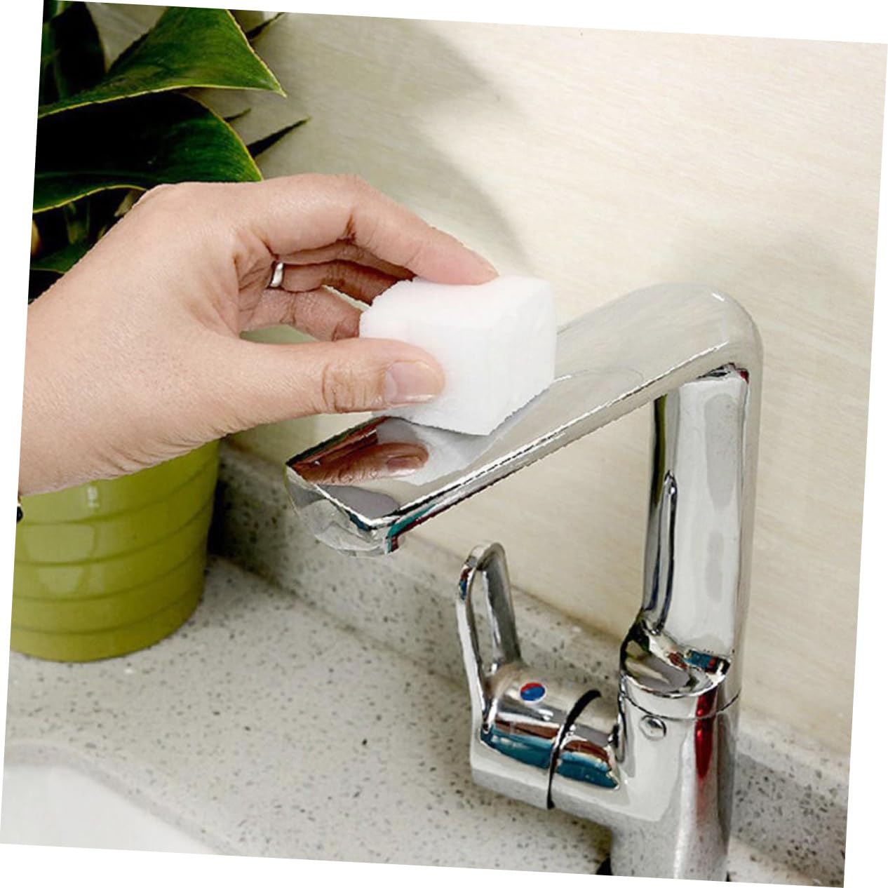 20 pièces Éponge Nettoyante Nano Blanche Accessoire Cuisine Salle de Bain Multi-Usage Détachant pour Vaisselle et Surfaces