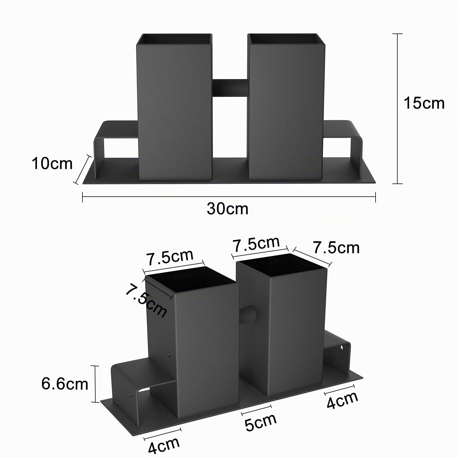 Aufun Supporti per impilare la legna da ardere, Robusto porta legna da ardere galvanizzato, Facile da installare, Nero, 4 pezzi