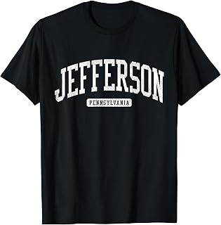 Jefferson Pennsylvania PA JS03 College University Style T-Shirt