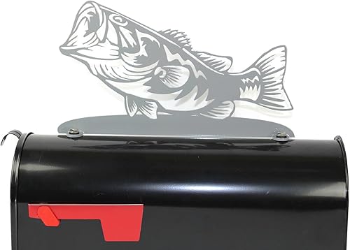 Miniatura 9 de Hobby, Recreation and Career Style Metal Powder Coated Mailbox Topper (Crappie Fish, Matte Black)