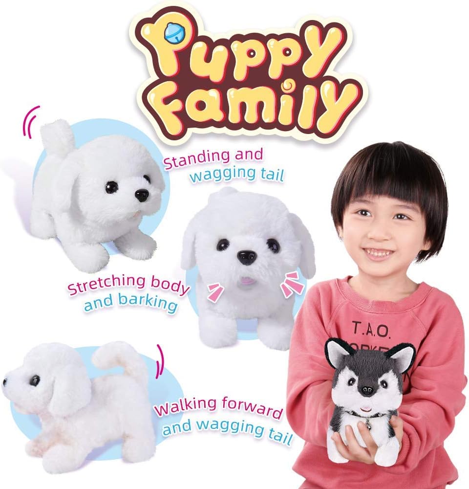 Lelia Toy Dogs That Walks and Barks Tail Wagging Plush Interactive Electronic Toy Pets Battery Operated Puppy for Girls Toddlers Kids ,Corgi-L0553 : Toys & Games