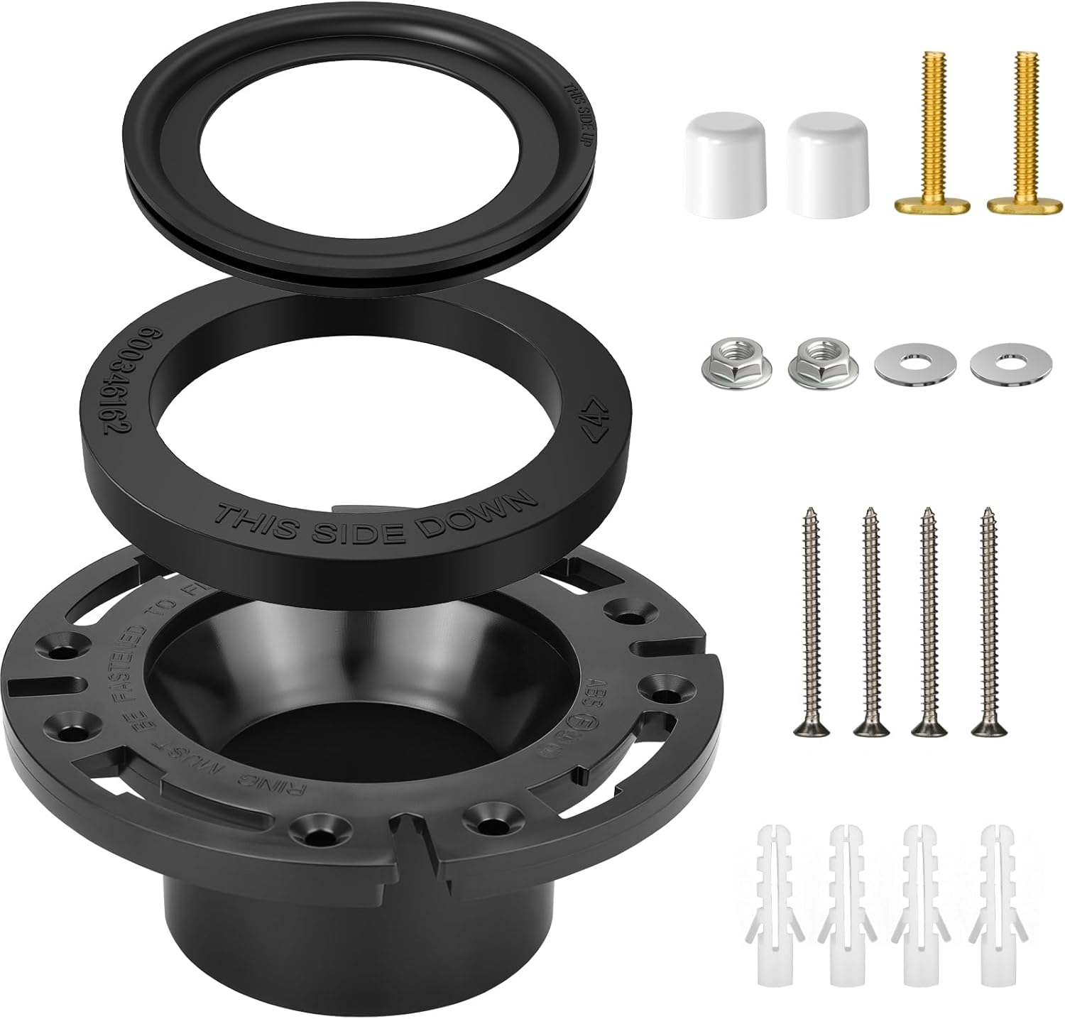 RV Toilet Seal, 3" Socket Floor Flange Kit Replacement for Dometic 300 310 320 RV Toilets, 385345892 Flange 385311658 Flush Ball Seal and 385311652 Base Seal Gasket