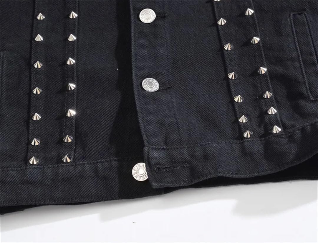 Gilet da uomo in denim con rivetti punk con borchie slim fit giacca di jeans da uomo senza maniche gilet per uomo plus size
