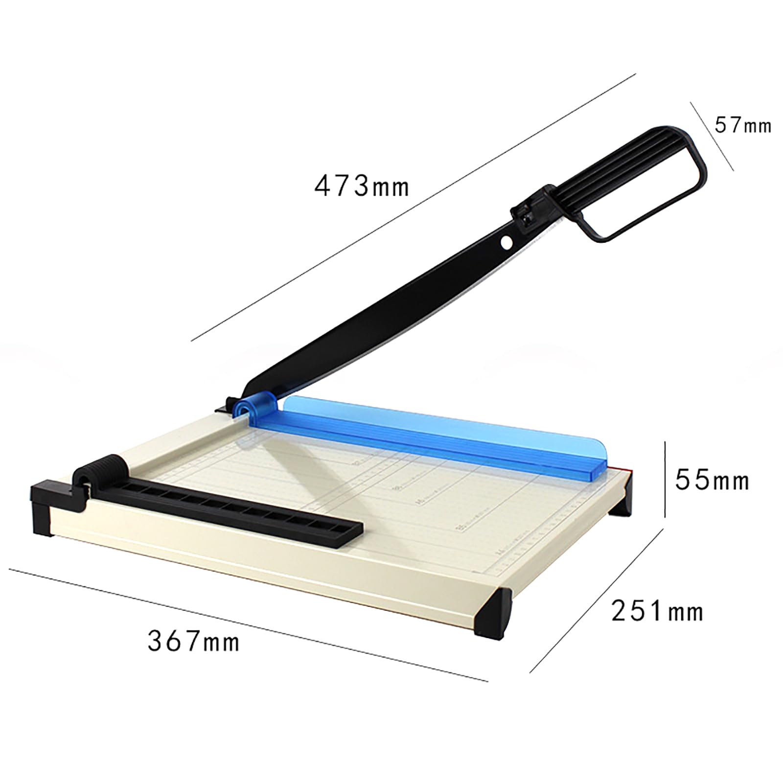 Tagliacarte A4, taglierina compatta in metallo con scala, lama in acciaio temprato per un taglio preciso, perfetto per ufficio, scuola, uso domestico, capacità di taglio 30,5 cm