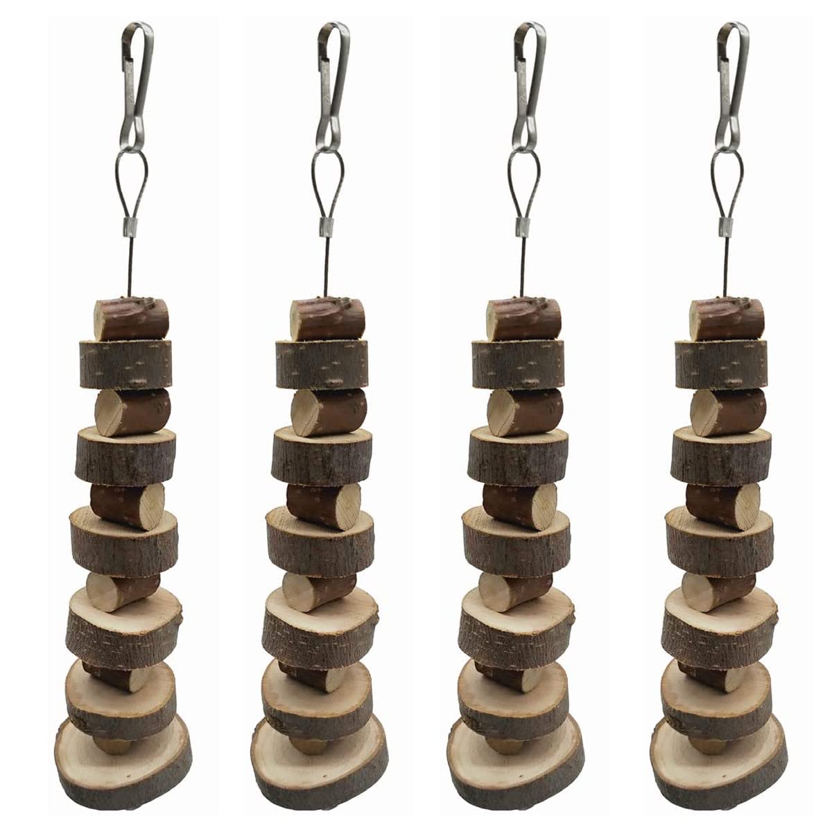 LWINGFLYER Small Animal Chews Toy Natural Apple Wood Block Cage Hanging Molars Treats Snack for Hamsters Rabbits Bunny Bird Parrots Chinchilla Guinea