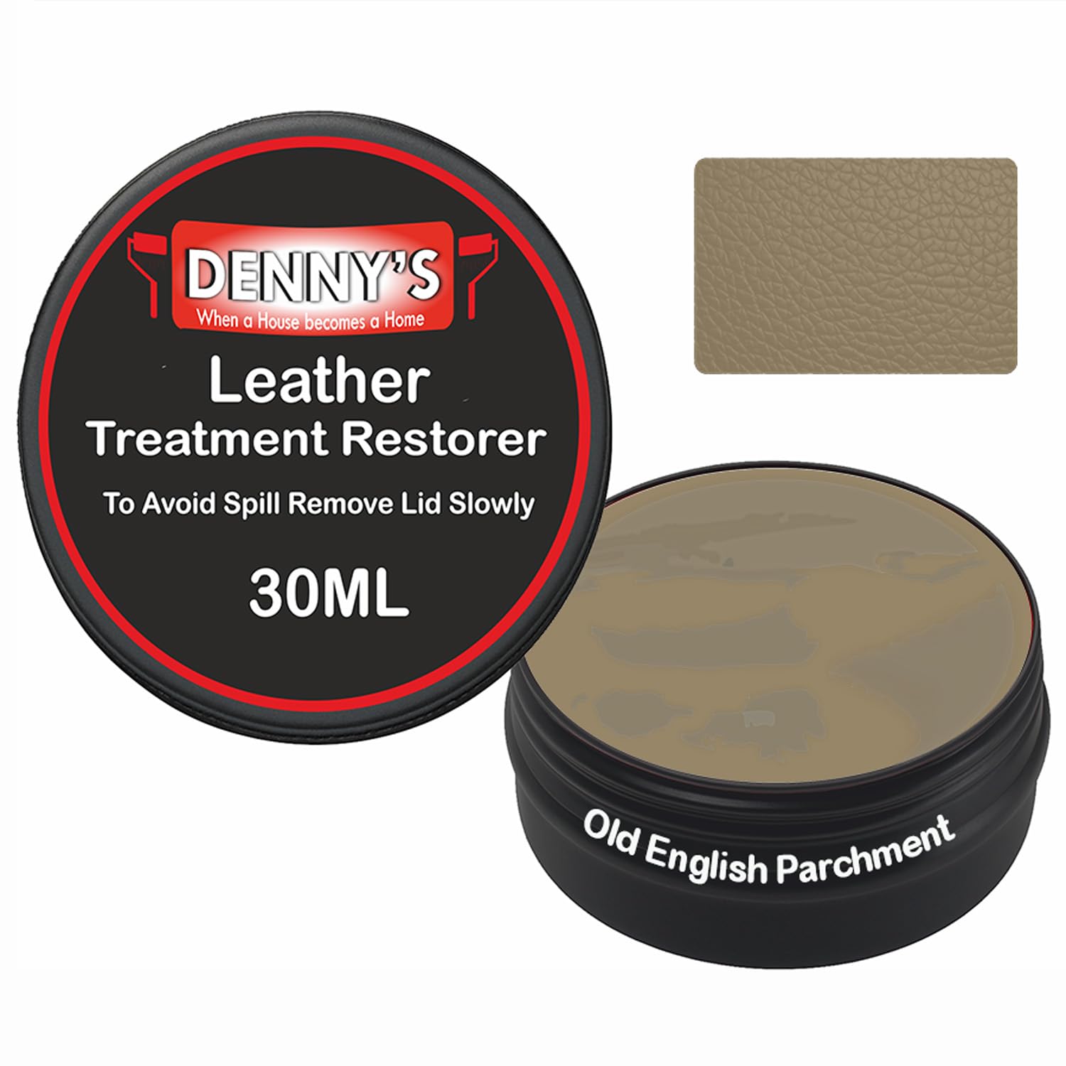 SCOOBYS PAINTS BACK IN THE MIX Leather Colour Restorer Recolouring Balm Repair Treatment for Faded & Worn Absorbent Leather Furniture, Sofas, Chairs (3 Old English Parchment, 30ML Tin)