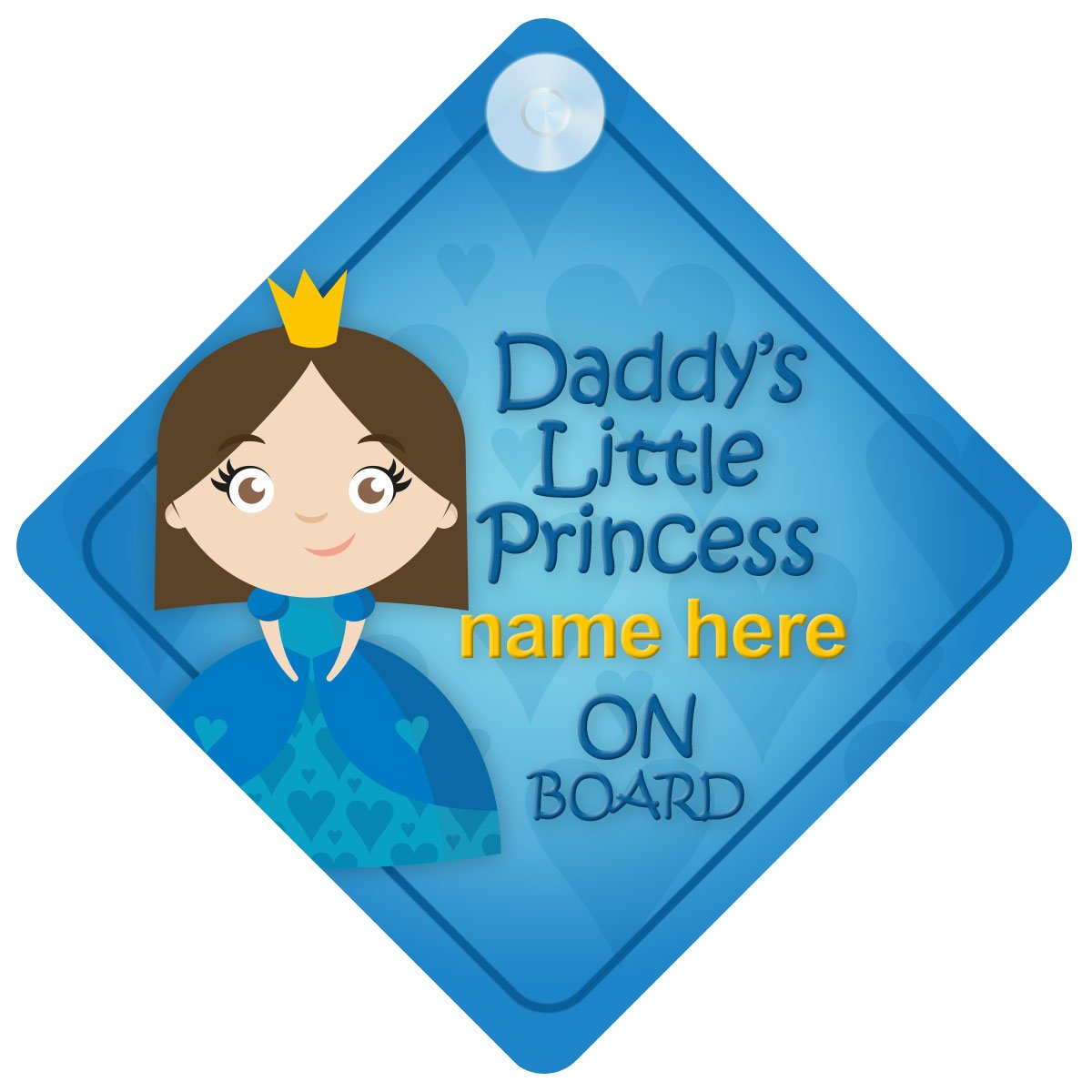 Daddy's Little Princess On Board Personalised Car Sign New Baby Girl/Child Gift/Present DLP014