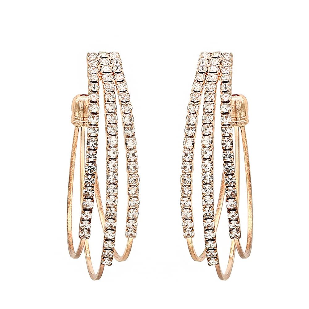 Yellow Chimes Earrings for Women and Girls Hoop Earrings for Girls | Rose Gold Toned Crystal Studded Hoop Earrings | Birthday Gift for girls and women Anniversary Gift for Wife (B0B8DH9VXG) Amazon Price History, Amazon Price Tracker